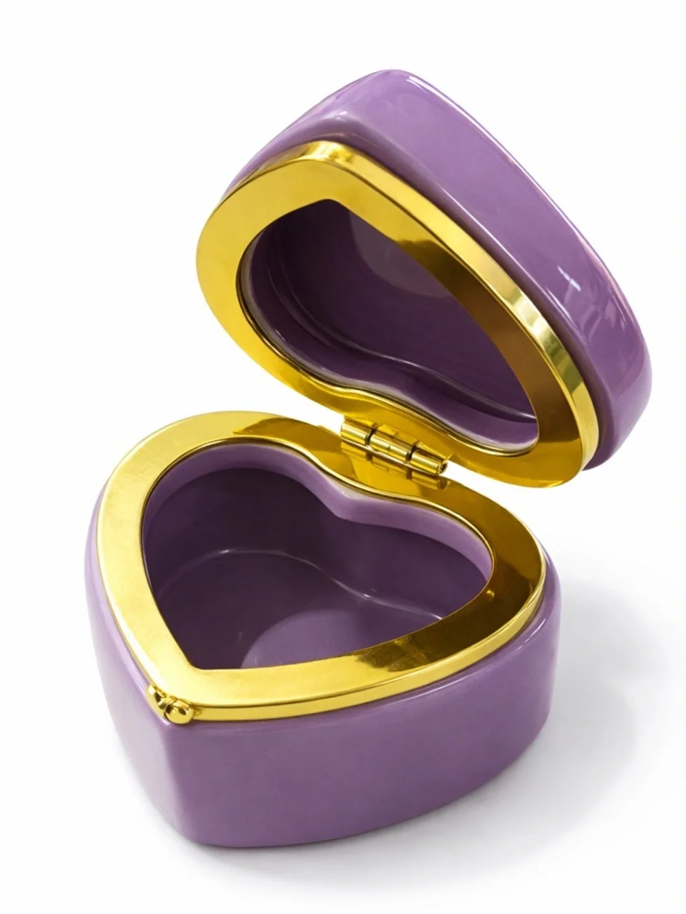 Heart-Shaped Ceramic Jewelry Trinket Boxes - Pastel Blue, Pink, Green, Purple
